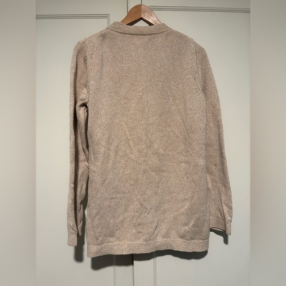 Women’s L.L. Bean 100% Cotton Tan Knit Cardigan - Picture 2 of 5
